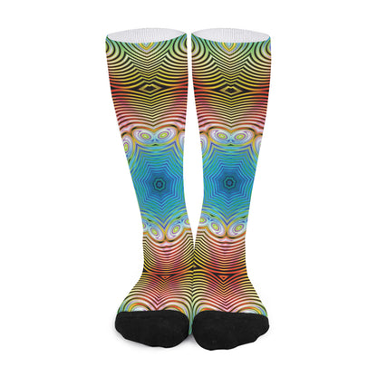 Psychedelic Kaleidoscope Print Long Socks