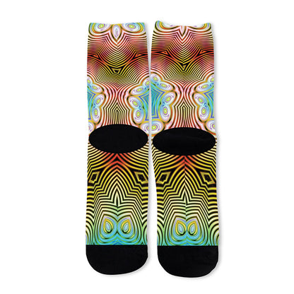 Psychedelic Kaleidoscope Print Long Socks