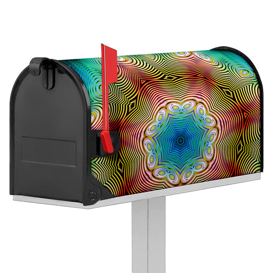 Psychedelic Kaleidoscope Print Mailbox Cover