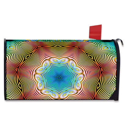 Psychedelic Kaleidoscope Print Mailbox Cover