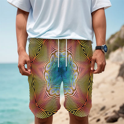 Psychedelic Kaleidoscope Print Men's Cargo Shorts