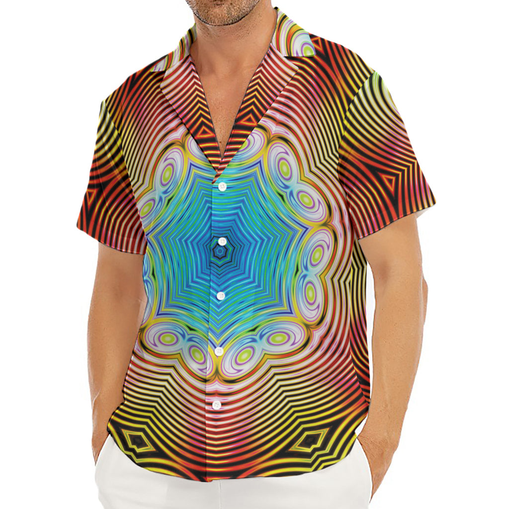 Psychedelic Kaleidoscope Print Men's Deep V-Neck Shirt