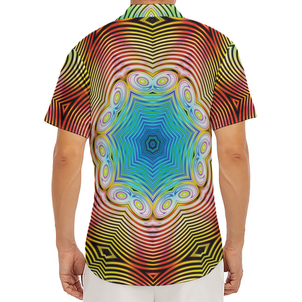 Psychedelic Kaleidoscope Print Men's Deep V-Neck Shirt