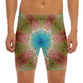 Psychedelic Kaleidoscope Print Men's Long Boxer Briefs
