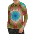 Psychedelic Kaleidoscope Print Men's Long Sleeve Rash Guard