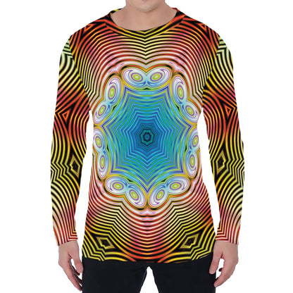 Psychedelic Kaleidoscope Print Men's Long Sleeve T-Shirt