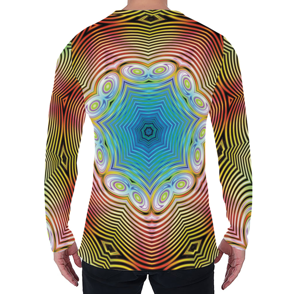 Psychedelic Kaleidoscope Print Men's Long Sleeve T-Shirt