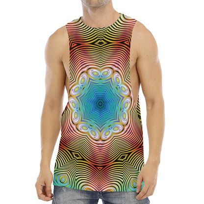 Psychedelic Kaleidoscope Print Men's Muscle Tank Top