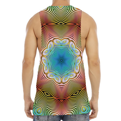 Psychedelic Kaleidoscope Print Men's Muscle Tank Top