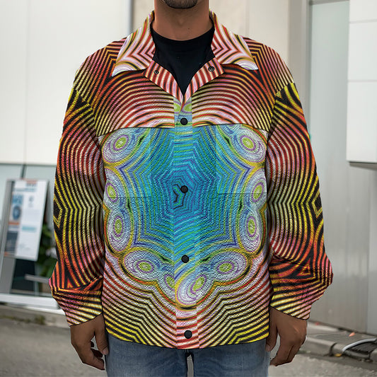 Psychedelic Kaleidoscope Print Men's Shirt Jacket
