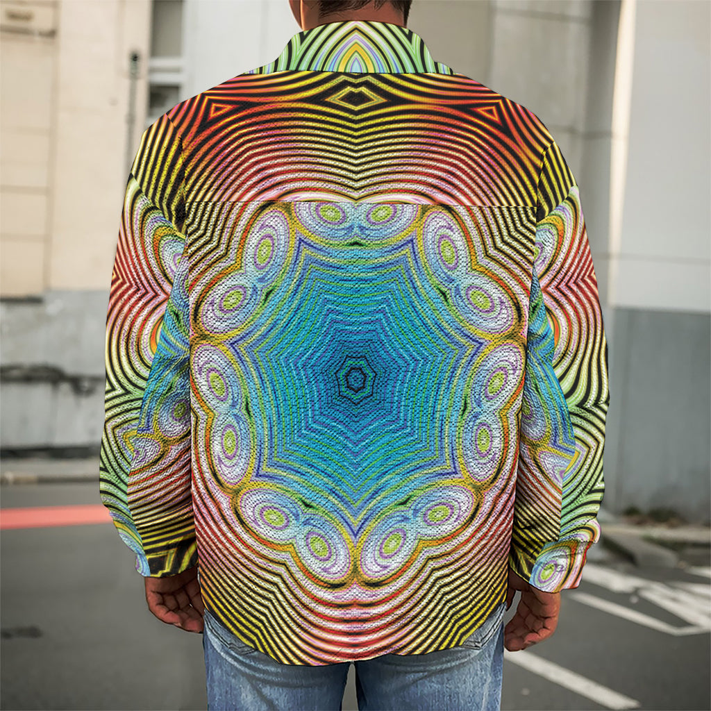 Psychedelic Kaleidoscope Print Men's Shirt Jacket
