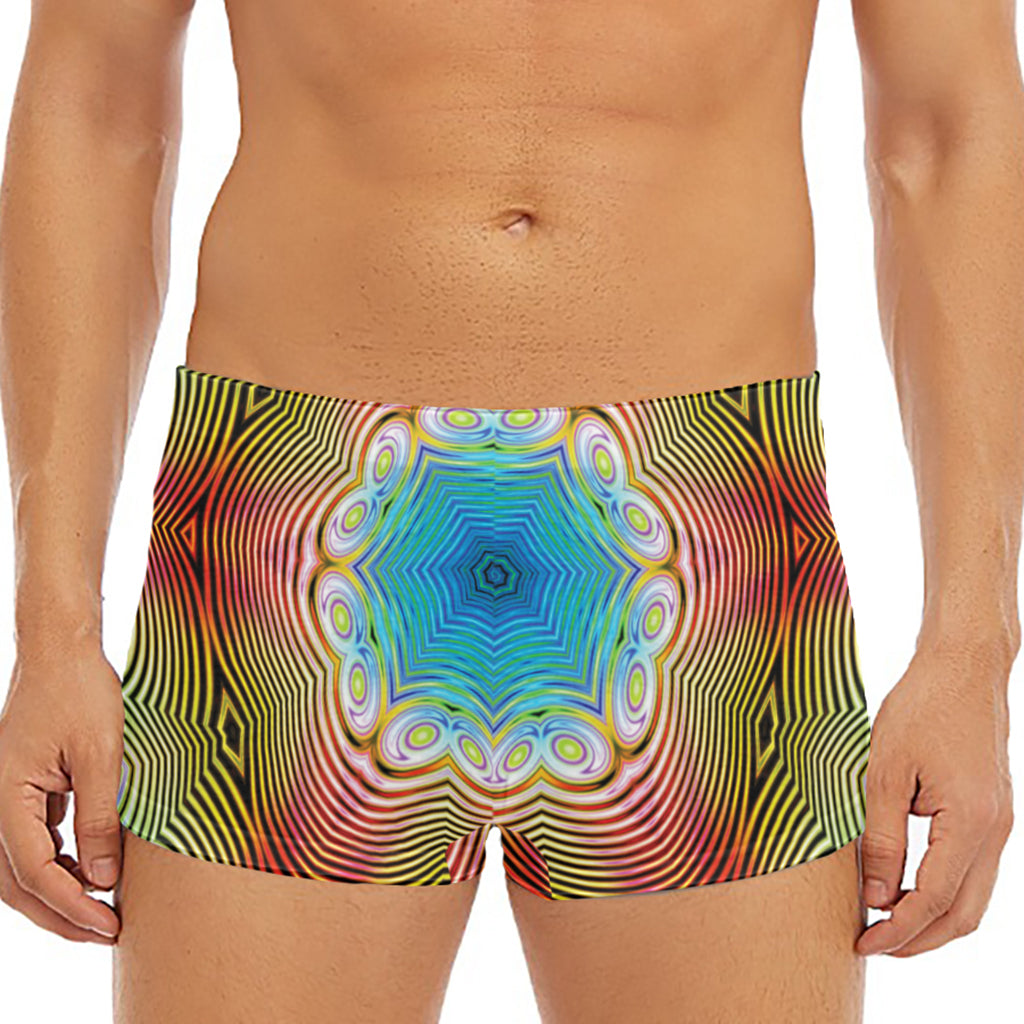 Psychedelic Kaleidoscope Print Men's Short Boxer Briefs