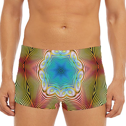 Psychedelic Kaleidoscope Print Men's Short Boxer Briefs