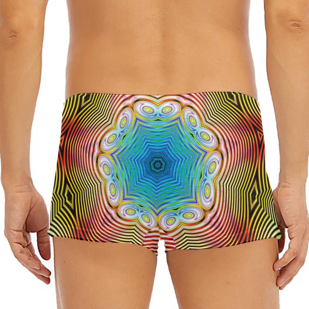 Psychedelic Kaleidoscope Print Men's Short Boxer Briefs