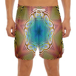 Psychedelic Kaleidoscope Print Men's Split Running Shorts