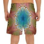 Psychedelic Kaleidoscope Print Men's Split Running Shorts