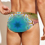 Psychedelic Kaleidoscope Print Men's Swim Briefs