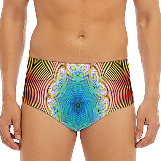 Psychedelic Kaleidoscope Print Men's Triangle Swim Briefs