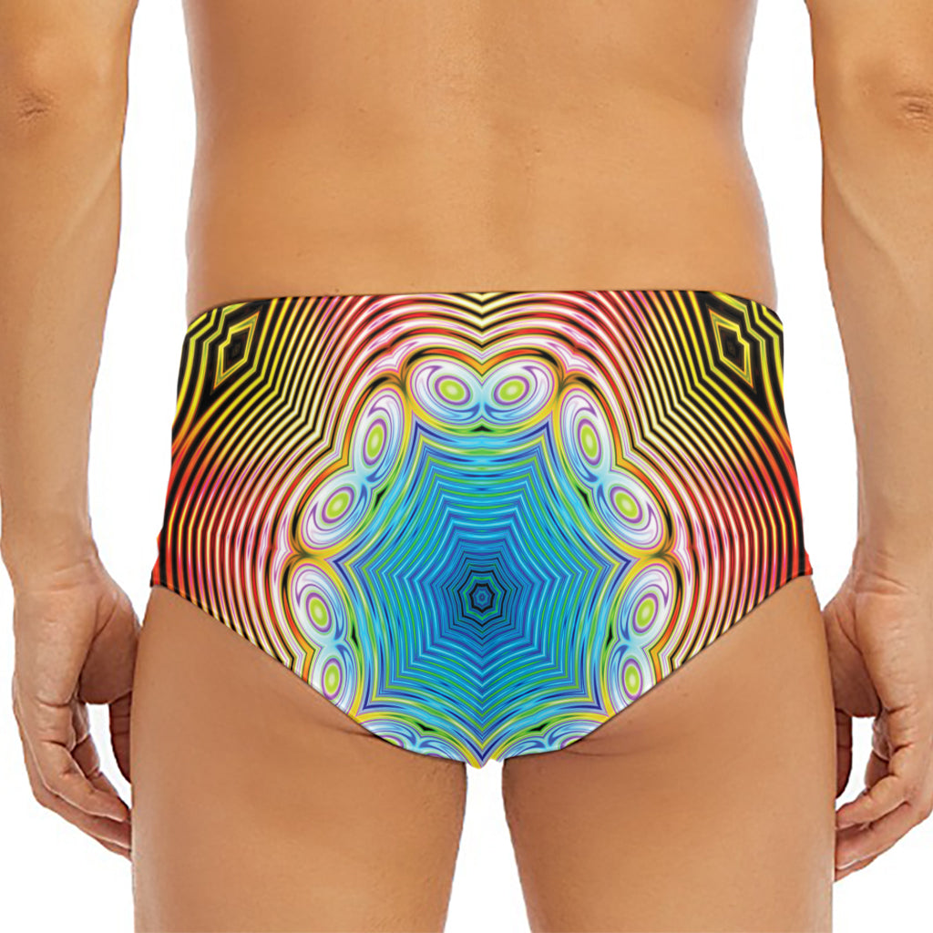 Psychedelic Kaleidoscope Print Men's Triangle Swim Briefs