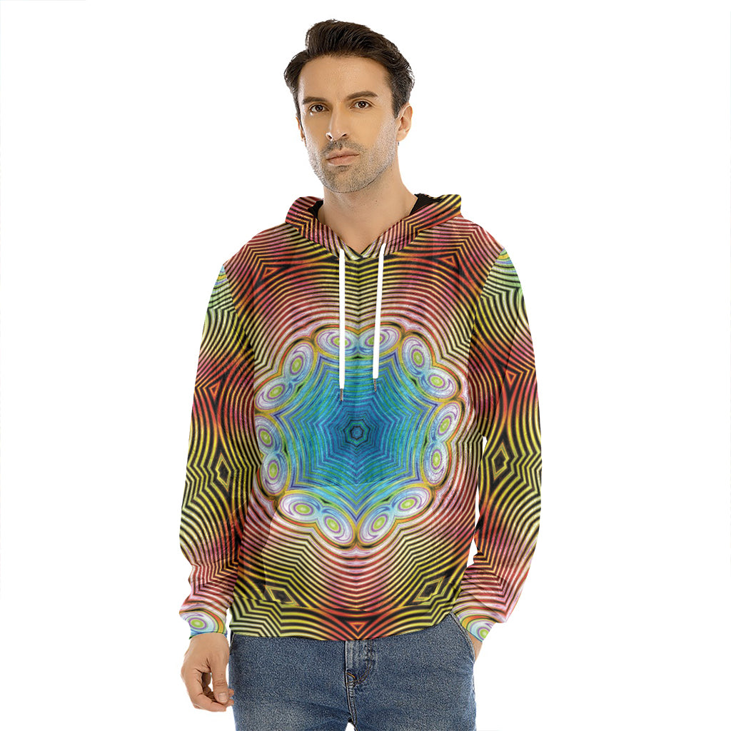 Psychedelic Kaleidoscope Print Men's Velvet Pullover Hoodie