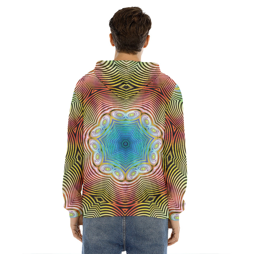 Psychedelic Kaleidoscope Print Men's Velvet Pullover Hoodie