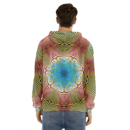 Psychedelic Kaleidoscope Print Men's Velvet Pullover Hoodie
