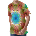 Psychedelic Kaleidoscope Print Men's Velvet T-Shirt