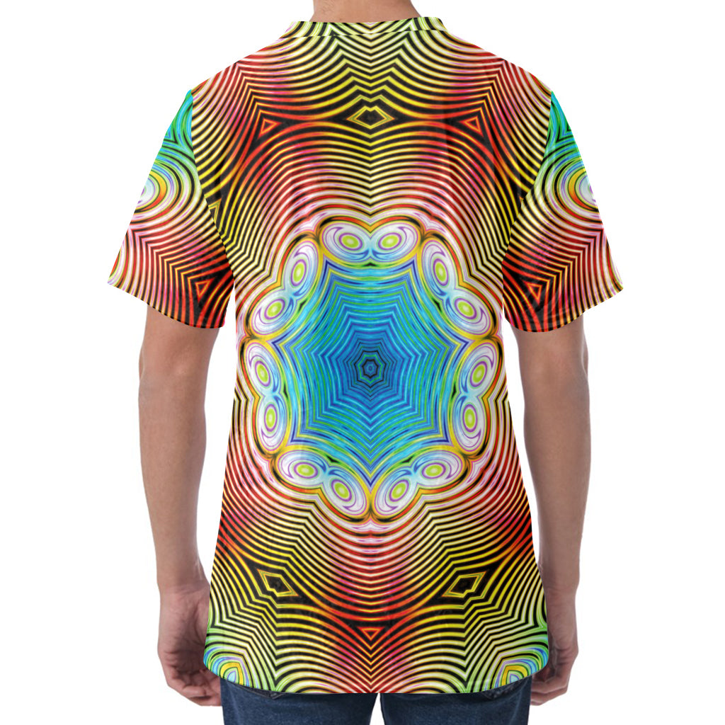 Psychedelic Kaleidoscope Print Men's Velvet T-Shirt