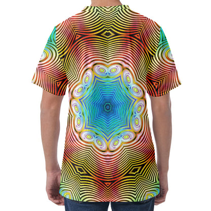 Psychedelic Kaleidoscope Print Men's Velvet T-Shirt
