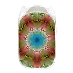Psychedelic Kaleidoscope Print Mesh Laundry Hamper