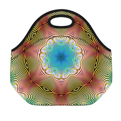 Psychedelic Kaleidoscope Print Neoprene Lunch Bag