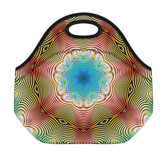 Psychedelic Kaleidoscope Print Neoprene Lunch Bag