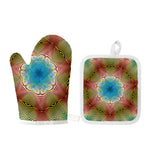 Psychedelic Kaleidoscope Print Oven Mitt And Pot Holder Set