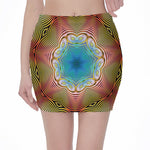 Psychedelic Kaleidoscope Print Pencil Mini Skirt
