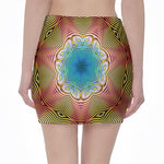 Psychedelic Kaleidoscope Print Pencil Mini Skirt
