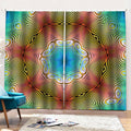 Psychedelic Kaleidoscope Print Pencil Pleat Curtains