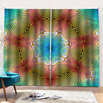 Psychedelic Kaleidoscope Print Pencil Pleat Curtains