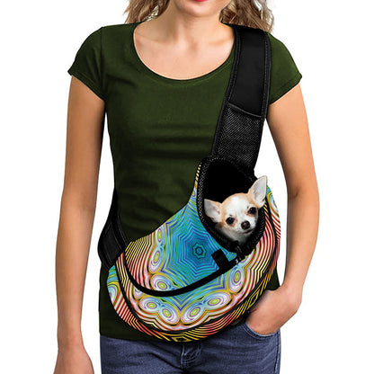 Psychedelic Kaleidoscope Print Pet Sling Carrier