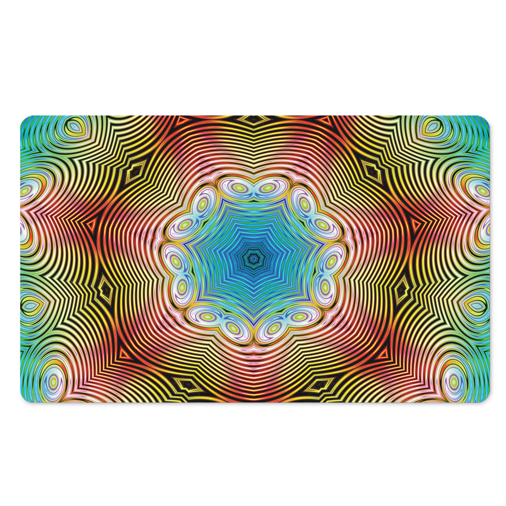 Psychedelic Kaleidoscope Print Polyester Doormat
