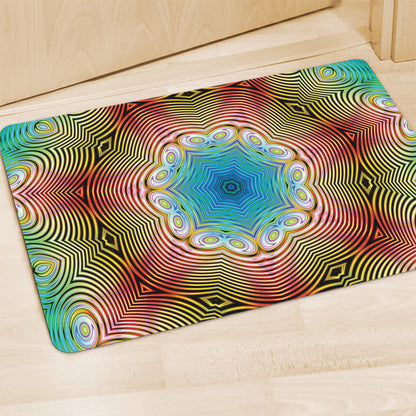 Psychedelic Kaleidoscope Print Polyester Doormat