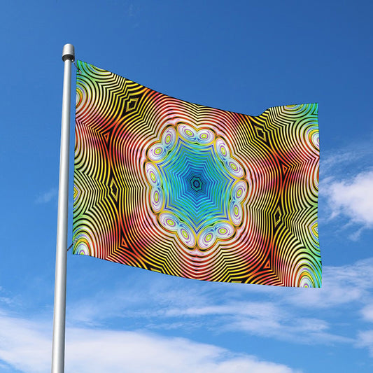 Psychedelic Kaleidoscope Print Polyester Flag