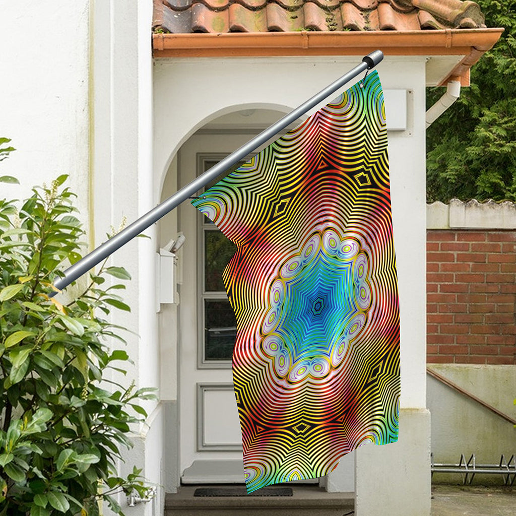 Psychedelic Kaleidoscope Print Polyester Flag