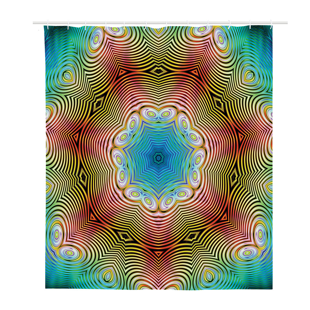 Psychedelic Kaleidoscope Print Polyester Shower Curtain
