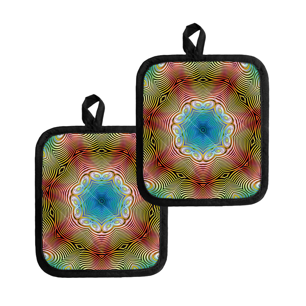 Psychedelic Kaleidoscope Print Pot Holders