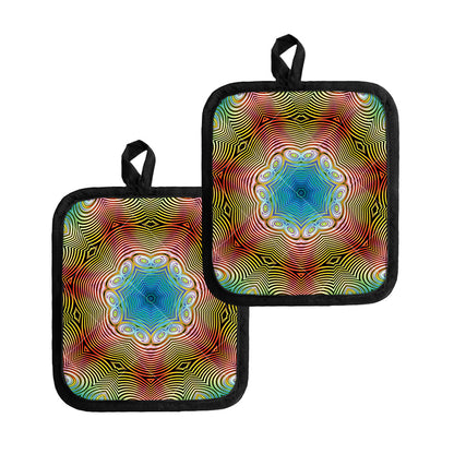 Psychedelic Kaleidoscope Print Pot Holders