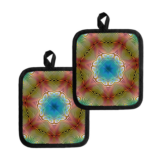 Psychedelic Kaleidoscope Print Pot Holders
