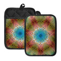 Psychedelic Kaleidoscope Print Pot Holders With Pocket