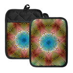 Psychedelic Kaleidoscope Print Pot Holders With Pocket