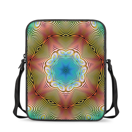 Psychedelic Kaleidoscope Print Rectangular Crossbody Bag