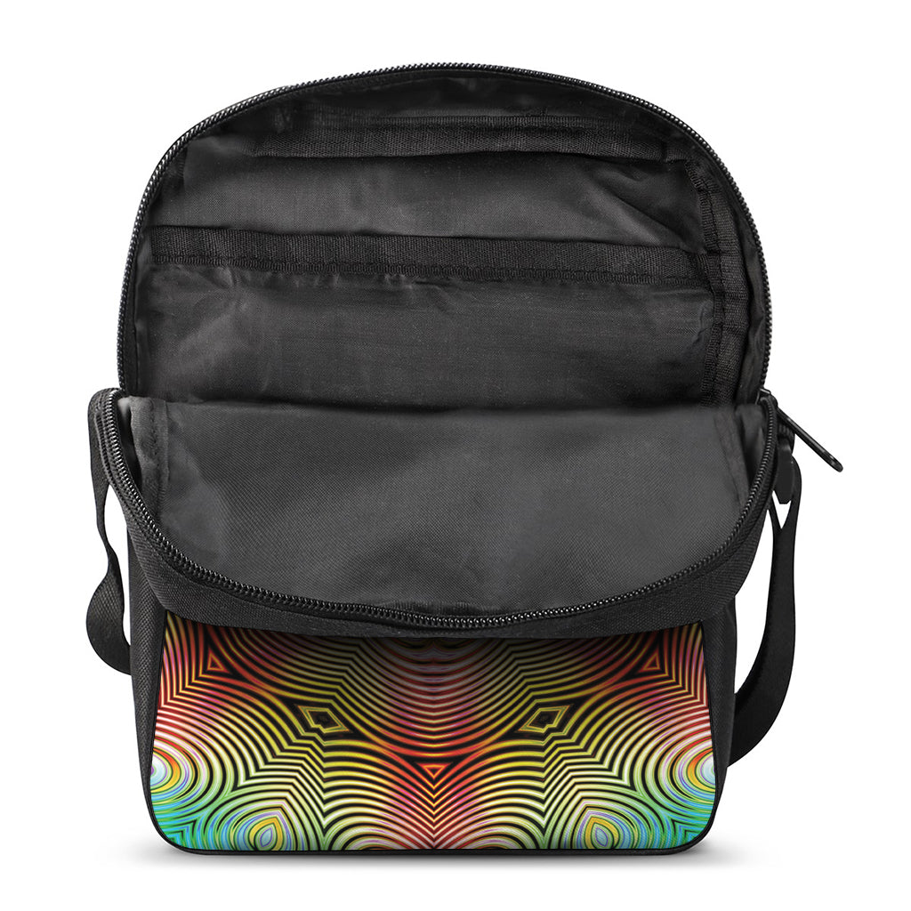 Psychedelic Kaleidoscope Print Rectangular Crossbody Bag